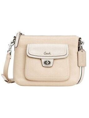 Coach Park Campbell Leather Crossbody Bag Beige Vintage